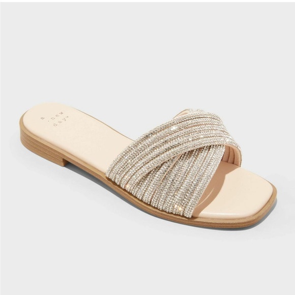 Universal Thread Shoes - New! Universal Thread Felicia Rhinestone Slide Sandals
